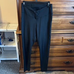 Victoria's Secret Black Lace-Up Leggings